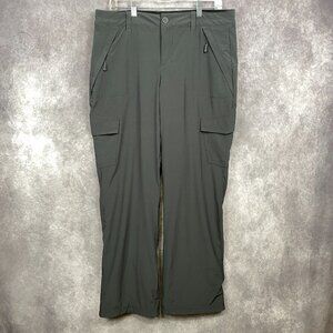 Eddie Bauer Fleece Lined Cargo Pants Womens 12 Gray Hiking Gorpcore Outdoors